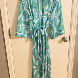 Diane Von Furstenberg Aqua and Lime Kimono